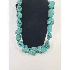 Large Natural Turquoise Necklace 1 Pound 9.6 Oz Total Weight